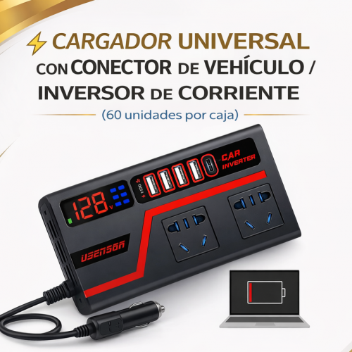CARGADOR UNIVERSAL CON CONECTOR DE VEHÍCULo