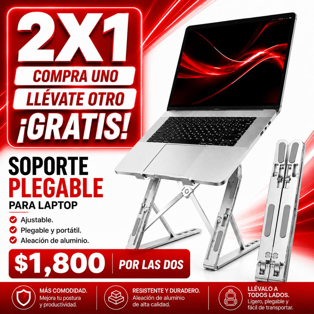 Soporte Portátil y Plegable para Laptop 2x1