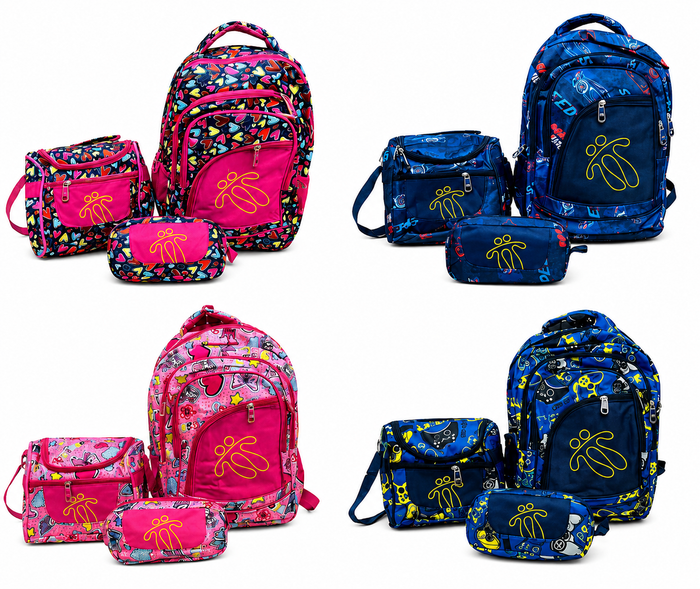 Set Escolar 3 Piezas (Mochila + Lonchera + Cartuchera)