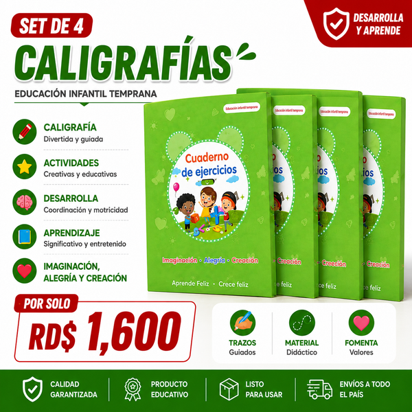 Set de 4 caligrafías