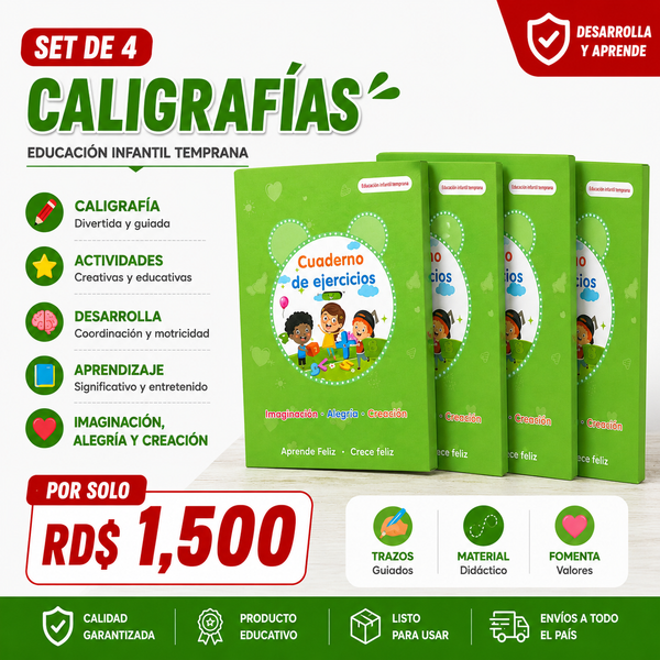 Set de 4 caligrafías