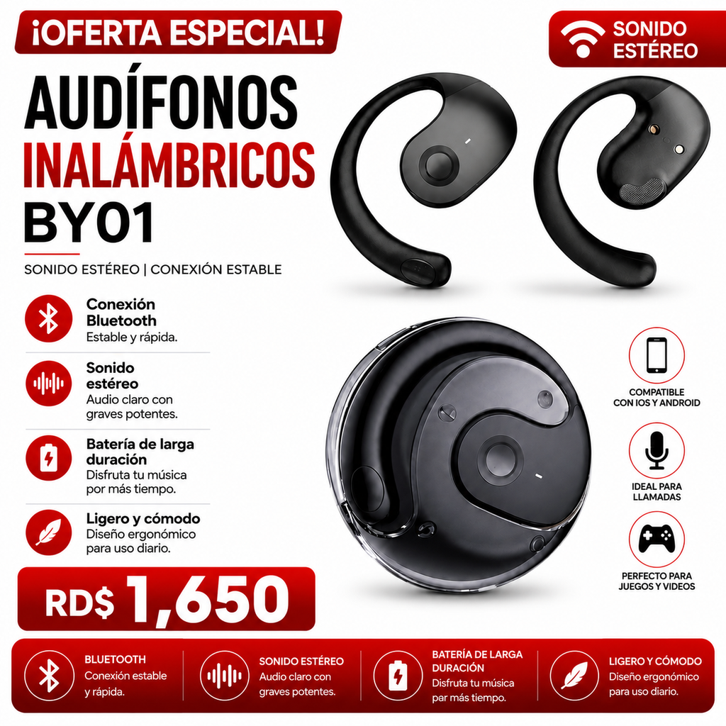 Audífonos Inalámbricos BY01 - True Wireless Stereo