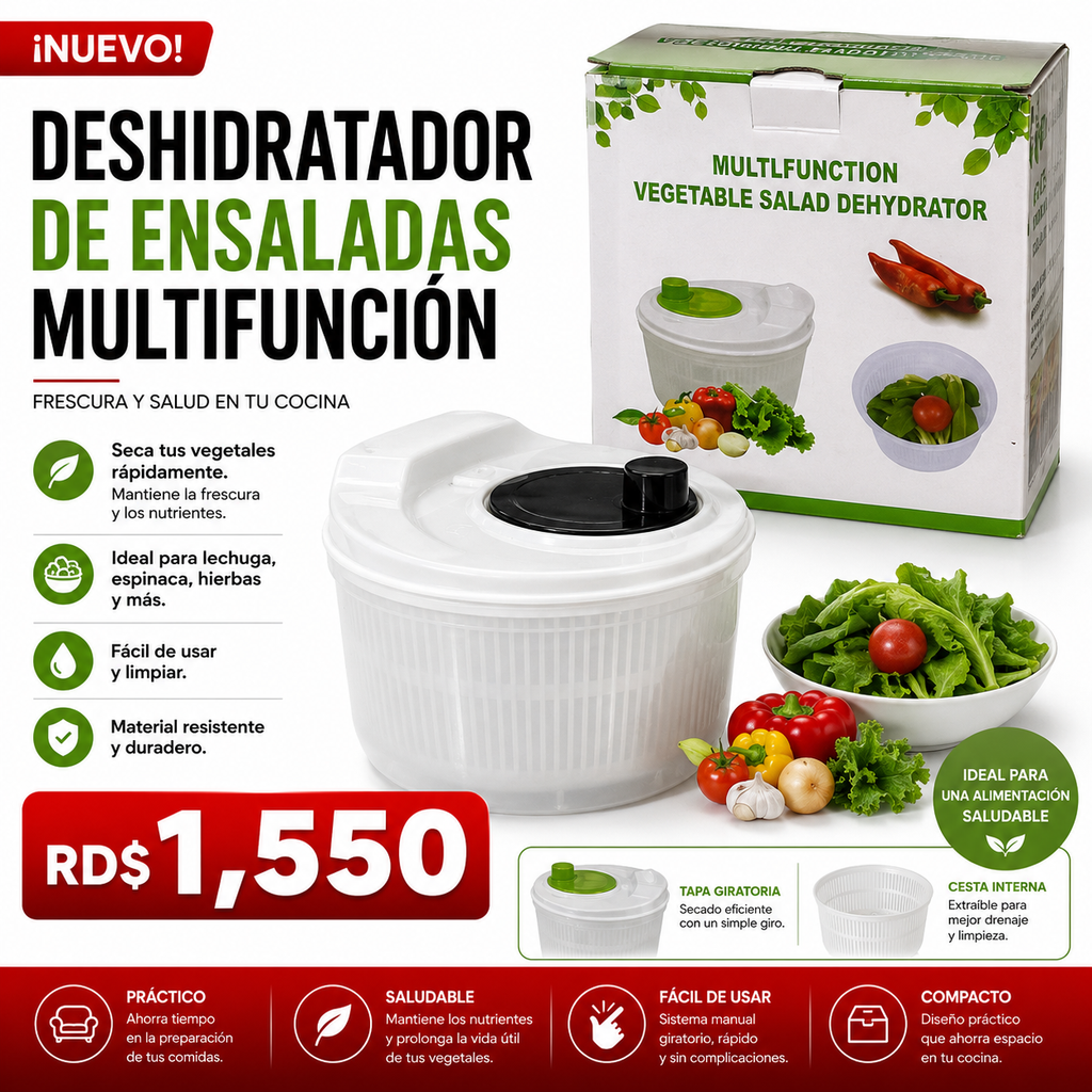 Deshidratador de Vegetales y Ensaladas Multifuncional