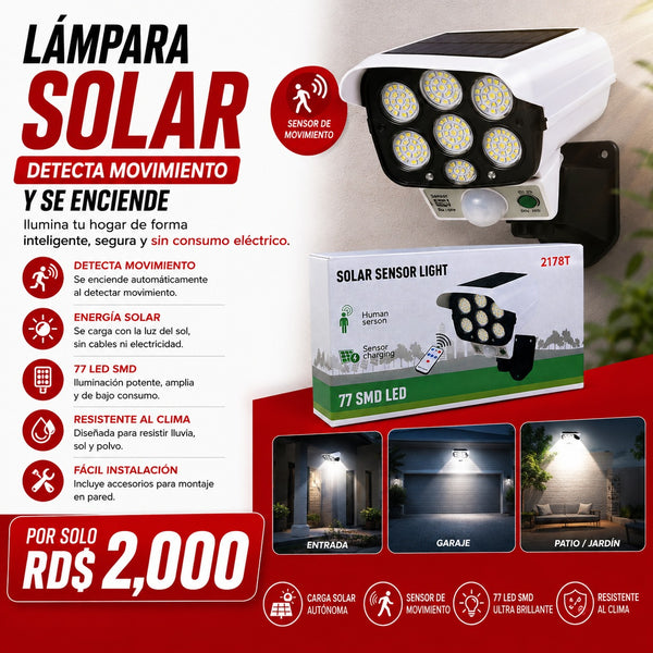 Lámpara Solar con Sensor de Movimeinto