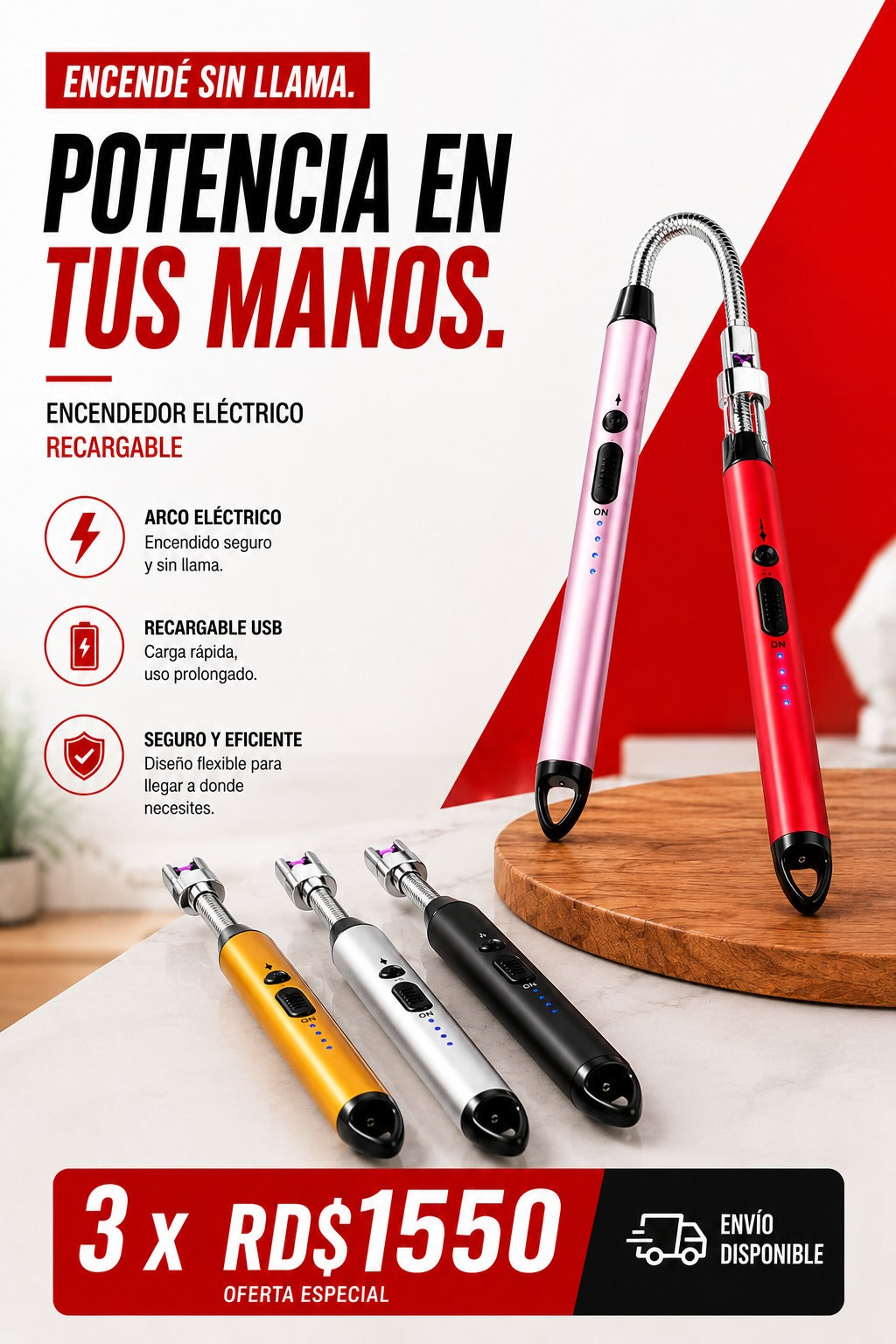 Encendedor Eléctrico 3x1