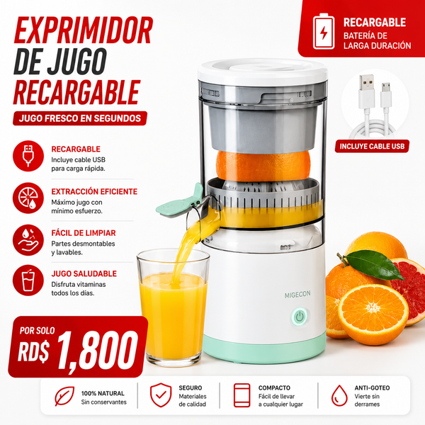 EXPRIMIDOR DE JUGO RECARGABLE