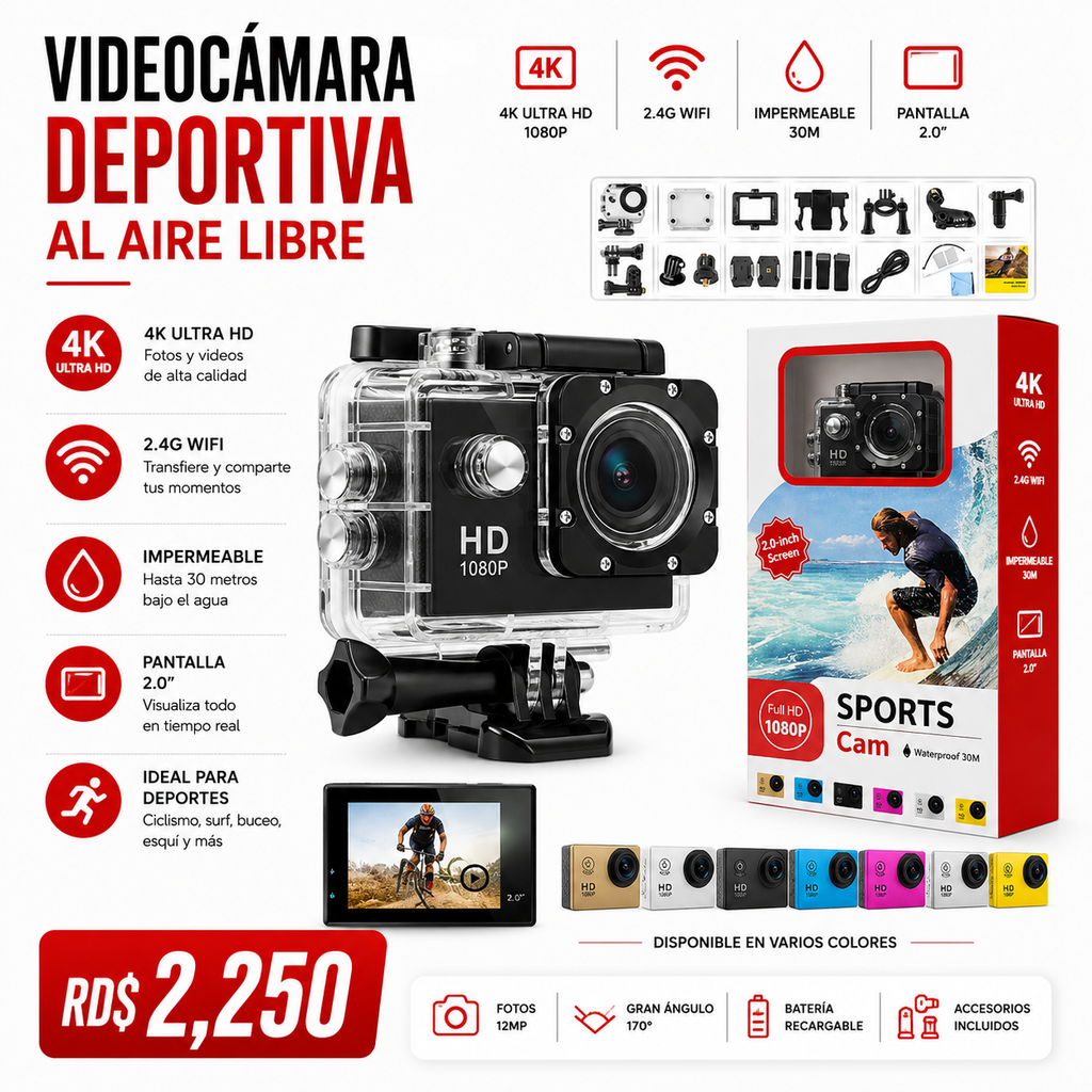 VIDEOCAMARA DEPORTIVA AL AIRE