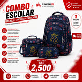 Combo Escolar mochila + lonchera + estuche